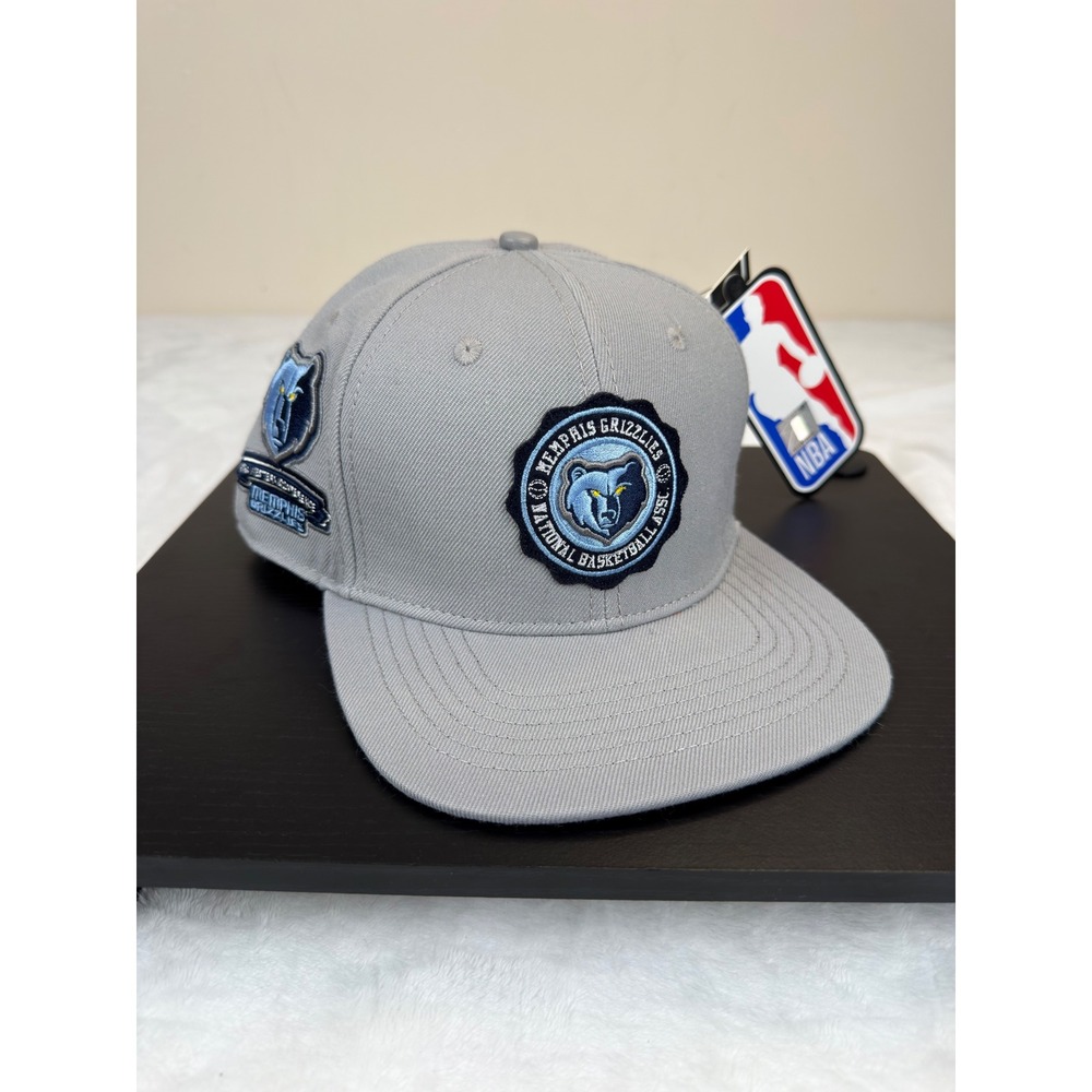 Memphis Grizzlies NBA Snapback Flat Bill Hat Gray Embroidered Logo Mens OSFM New
